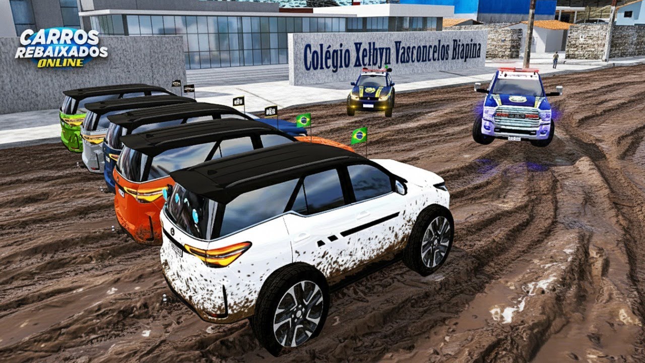 CARROS REBAIXADOS ONLINE | ROLE DOS ALUNOS SW4 DE TRILHA E CHEGOU AS PRF !