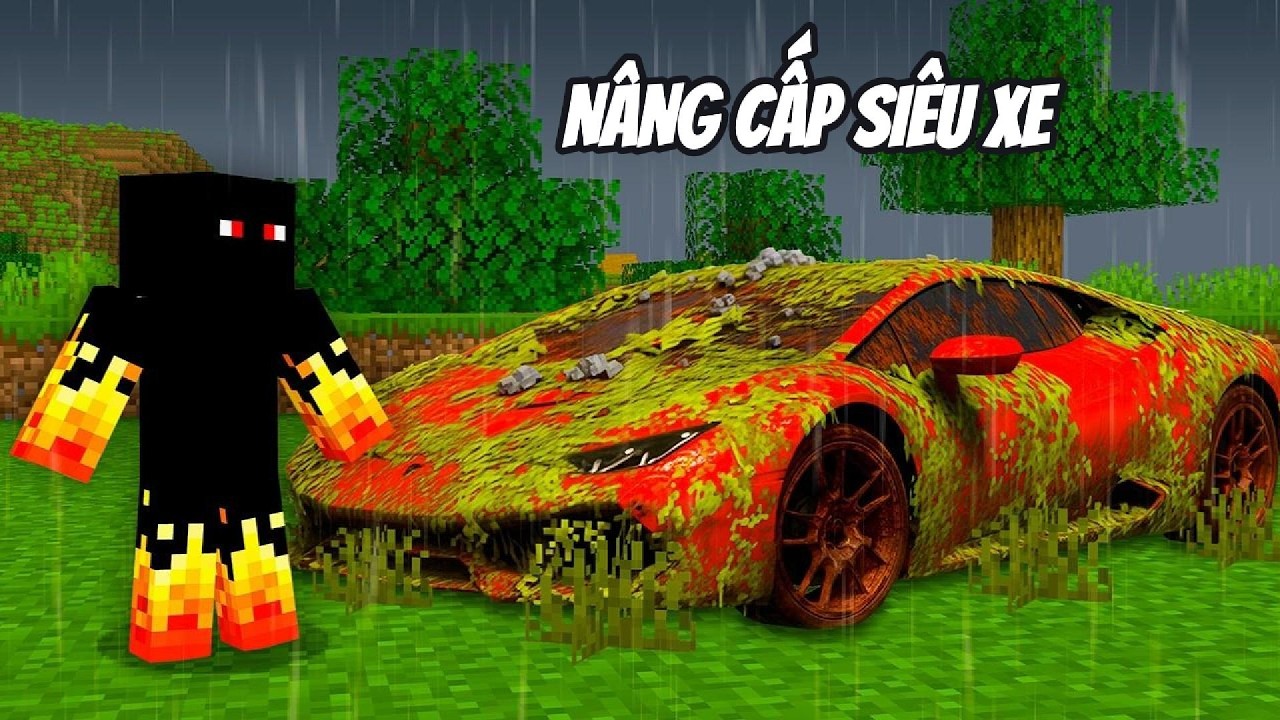 Thử Thách 30 PHÚT THU THẬP NGUYÊN LIỆU NÂNG CẤP SIÊU XE Trong Minecraft Siêu Bất Ổn 🤣