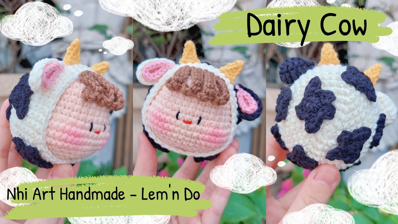 How to crochet DAIRY COW | Crochet a COW | Hướng dẫn móc BÒ SỮA bằng len | Lem'n Do