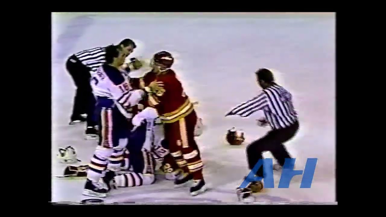 NHL Dec. 27, 1990 Edmonton Oilers v Calgary Flames (melee) Chris Joseph v Stephane Matteau