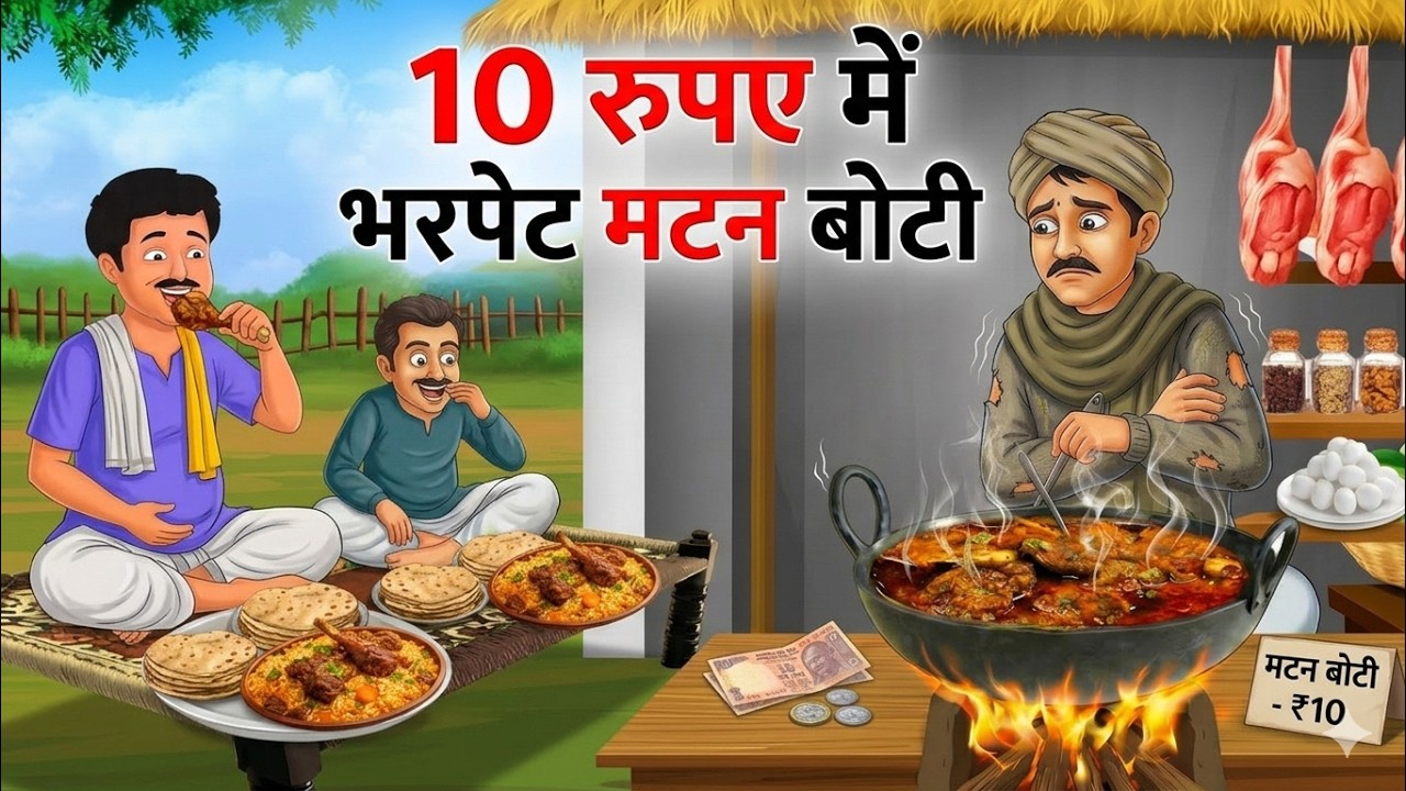 राजस्थान का मटन बोटी चावल | GAON KA DHABA | HINDI KAHANIYA | CARTOON STORY | HINDI STORIES