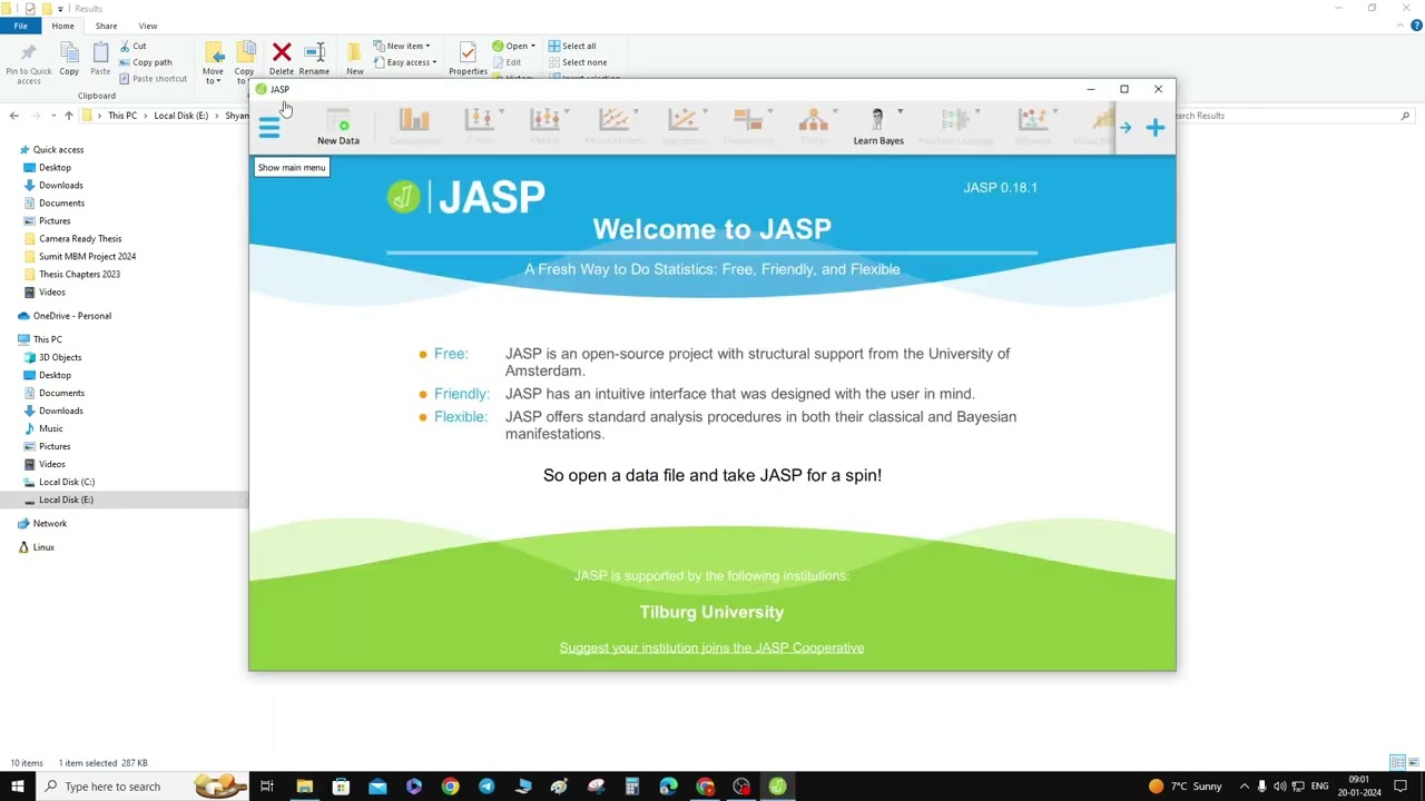 Installation and General Introduction of JASP software (Hindi)