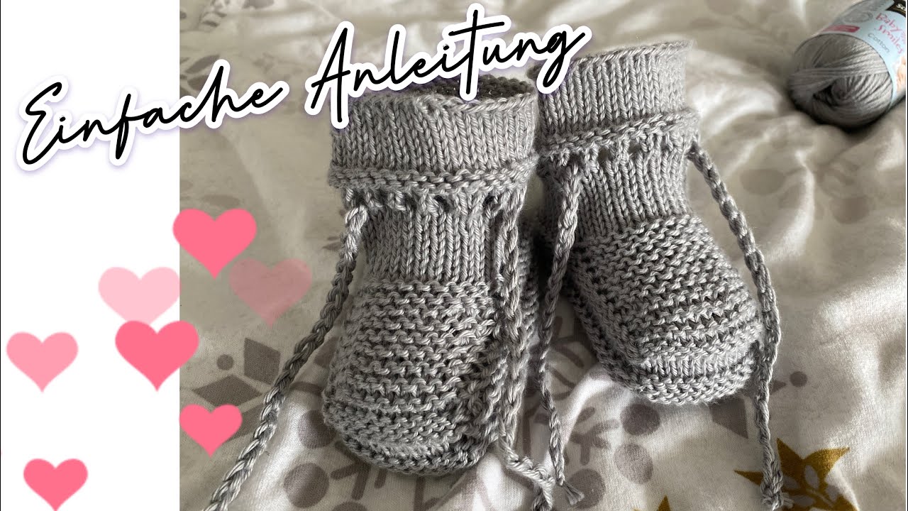 Babysocken stricken einfach Socken | 💓 DIY Babyschuhe stricken kostenlose Anleitung Teil 1