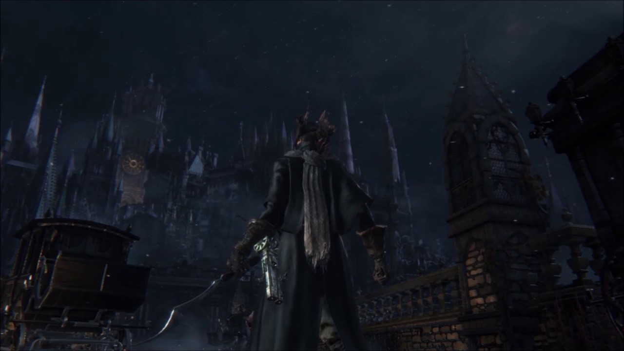 Bloodborne - Central Yharnam Ambiance (footsteps and bell tower, white noise, relaxation)