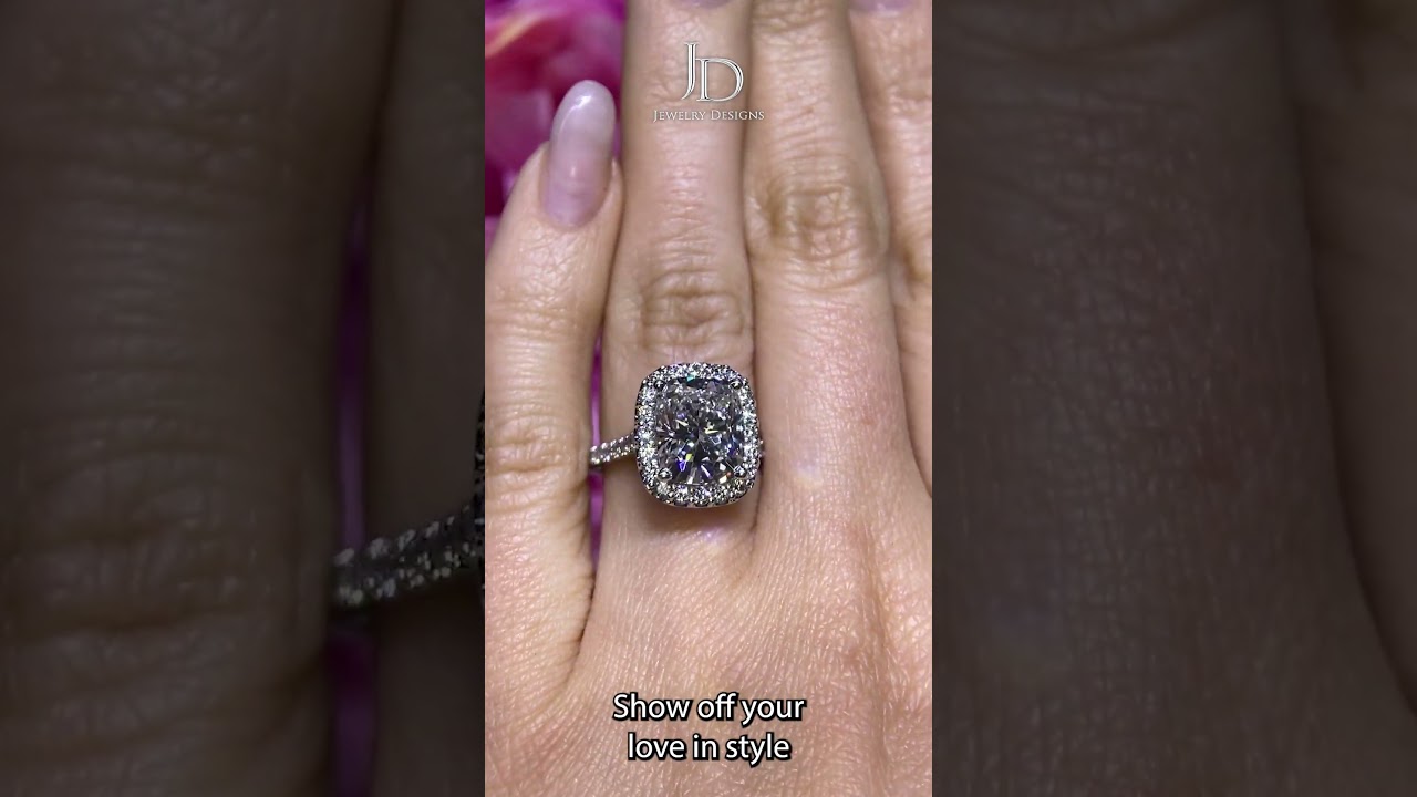 Elongated Cushion Halo Ring