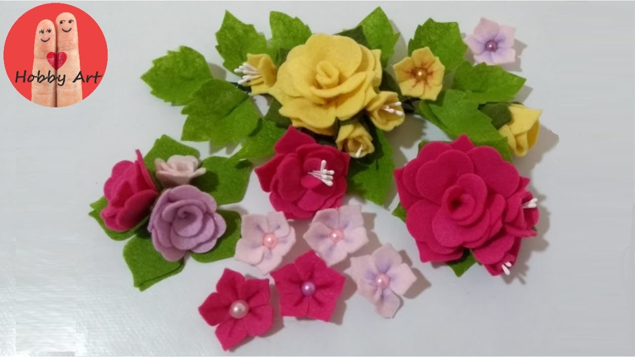 DIY Tutorial Tanti Fiori in Feltro con una Fustella - Many felt flowers with a die