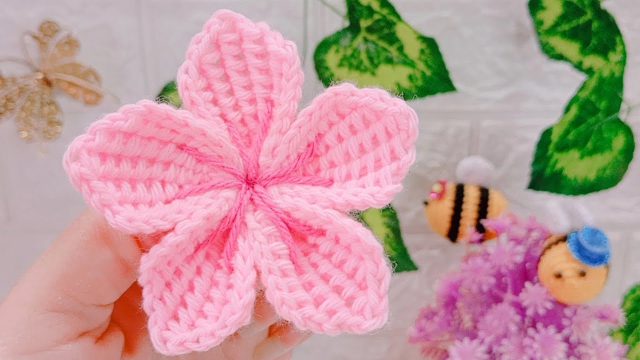 🌸FLORES SAKURA | tutorial paso a paso |tejidos a crochet | tejido f&aacute;cil a ganchillo