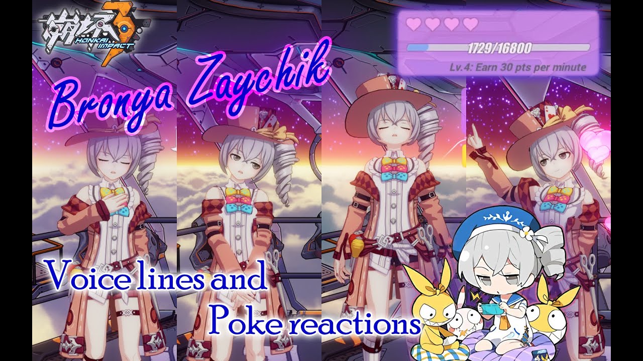 Bronya Zaychik Voice Lines & Poke Reactions [Translate English & Indonesia] | Honkai Impact 3 SEA