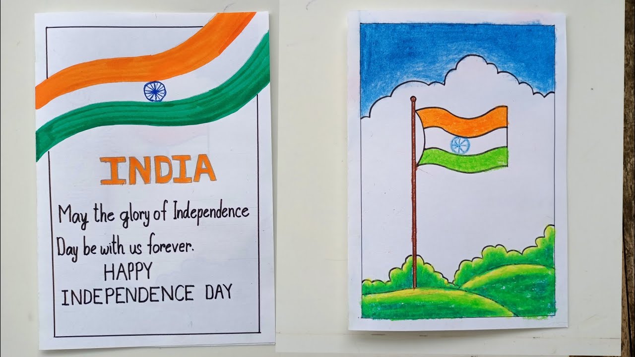 Independence Day Drawing/Card Making Ideas || 💗🇮🇳 #drawing #independenceday #video