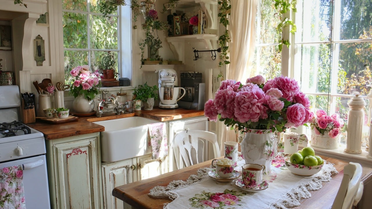 Floral Cream Shabby Chic Tiny Farmhouse Tour 2026: Warm Romantic Cozy Cottage Decor