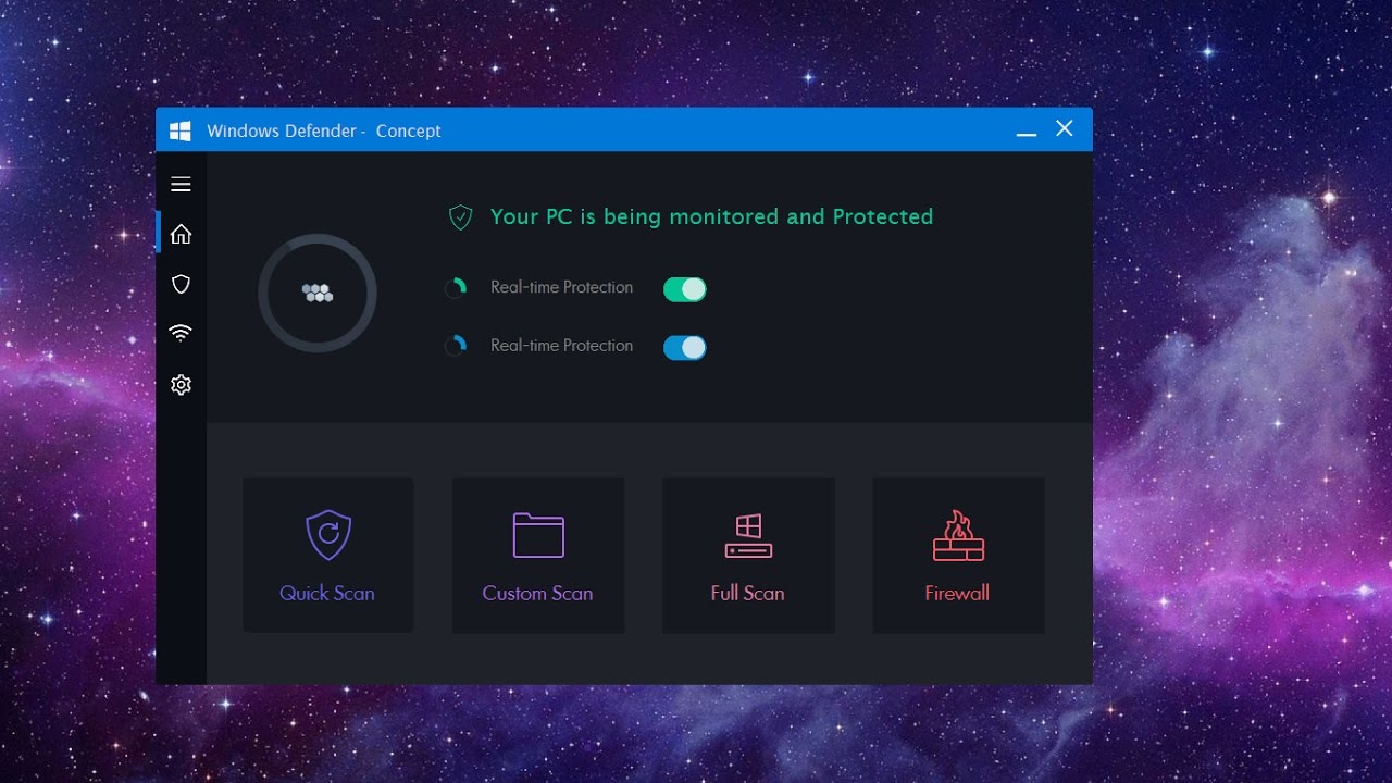 C# ,VB.NET -WINDOWS DEFENDER DARK UI CONCEPT -BUNIFU UI 1.5.2