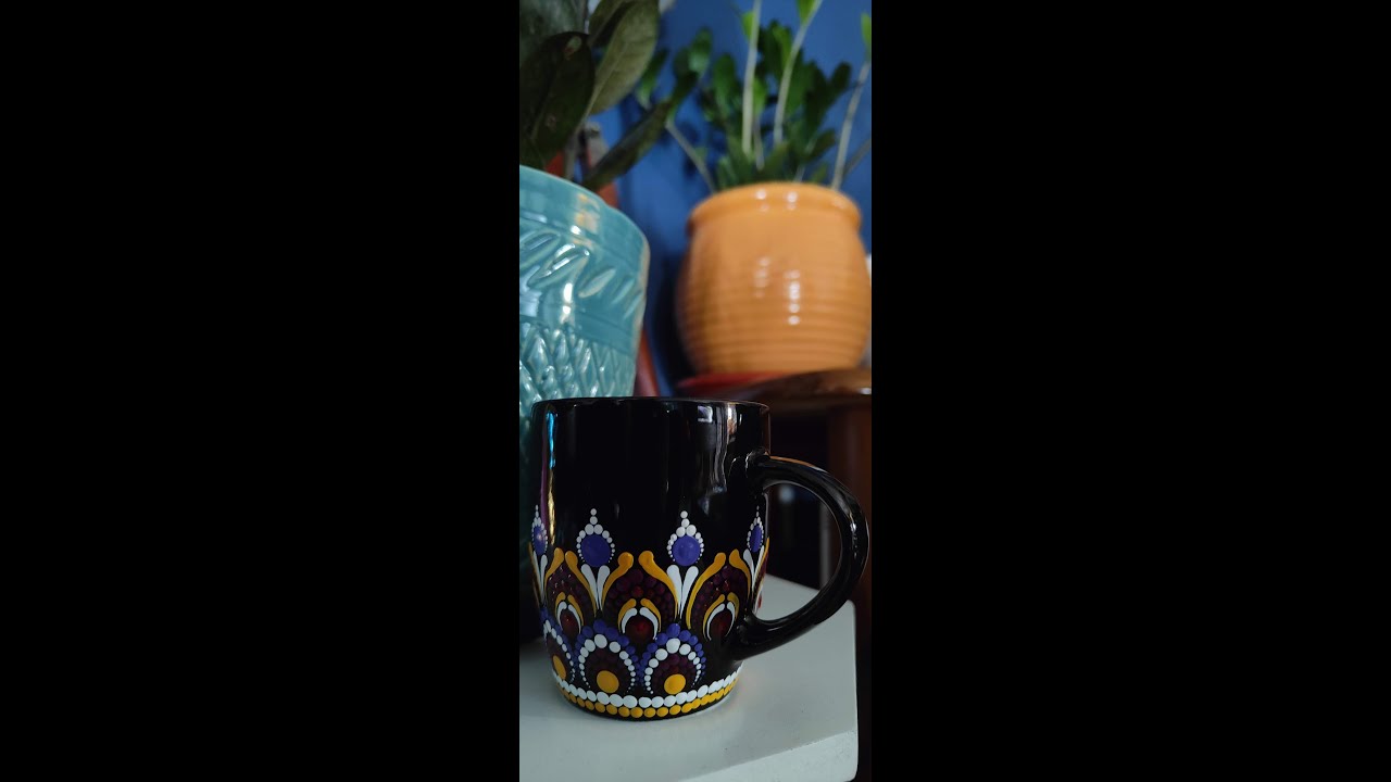 Mug Painting - #shorts  #dotpainting #dotart #needlesandcolours #acrylicart #diy #mugpainting
