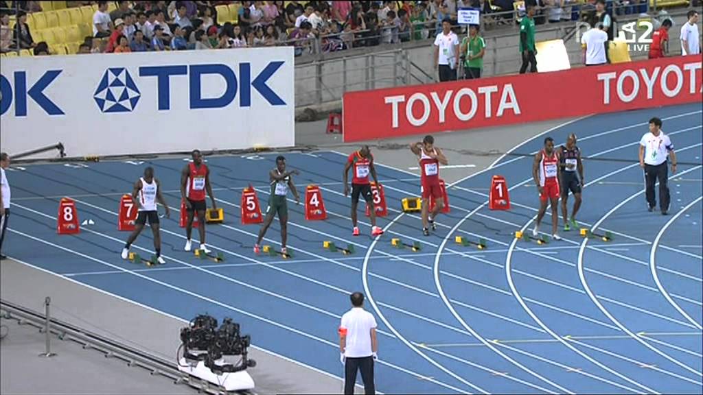 100m men heats heat 1 IAAF World Championships Daegu 2011