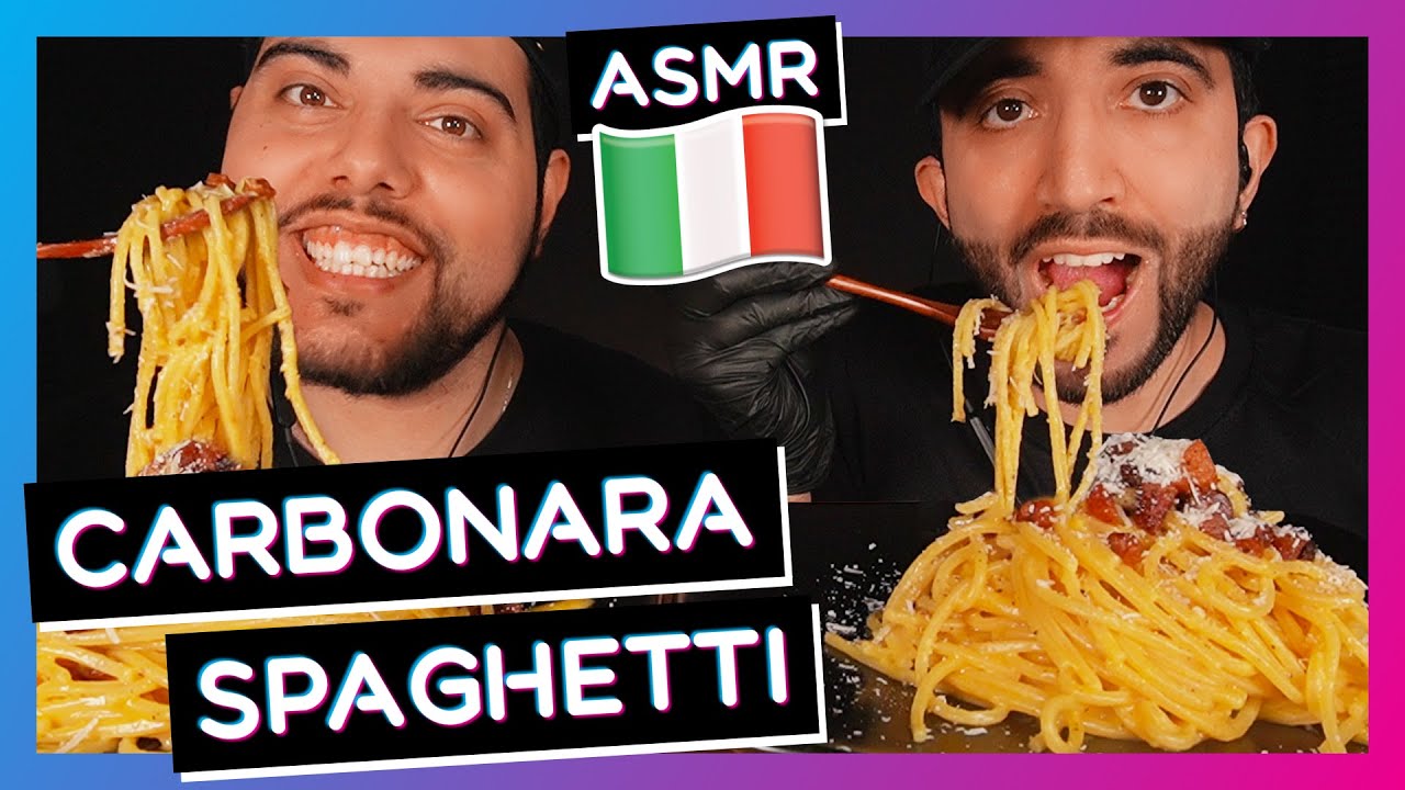 ASMR ITA PASTA CARBONARA NO TALKING MUKBANG ITA | ASMR FOOD | ASMR CIBO ITA