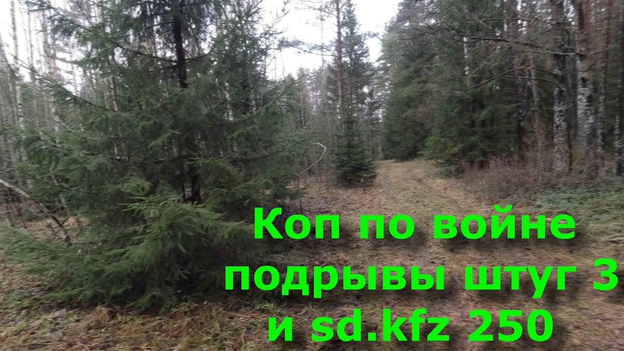 Коп по войне. Нашел подрывы штуг 3 и 250 полугус.