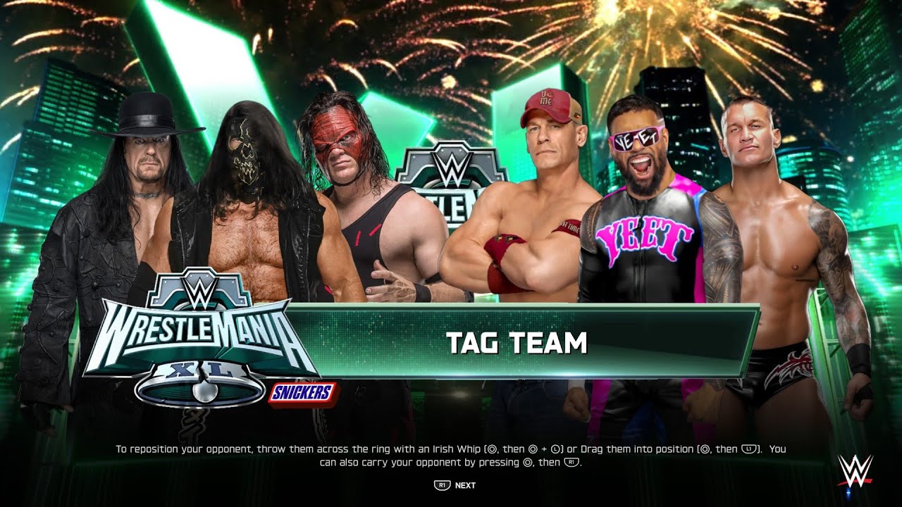 AJ Styles, Undertaker & Kane Vs John Cena, Jey Uso & Randy Orton - WrestleMania Match | WWE 2K25