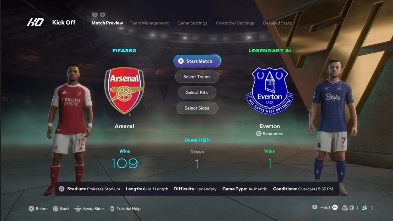 EA SPORTS FC 26 | Legendary | Premier League | Arsenal v Everton | Emirates Stadium
