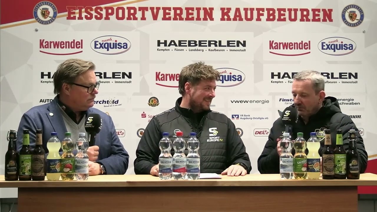 Pressekonferenz zum Spiel ESV Kaufbeuren vs. Krefeld Pinguine (49. Spieltag Saison 25/26)