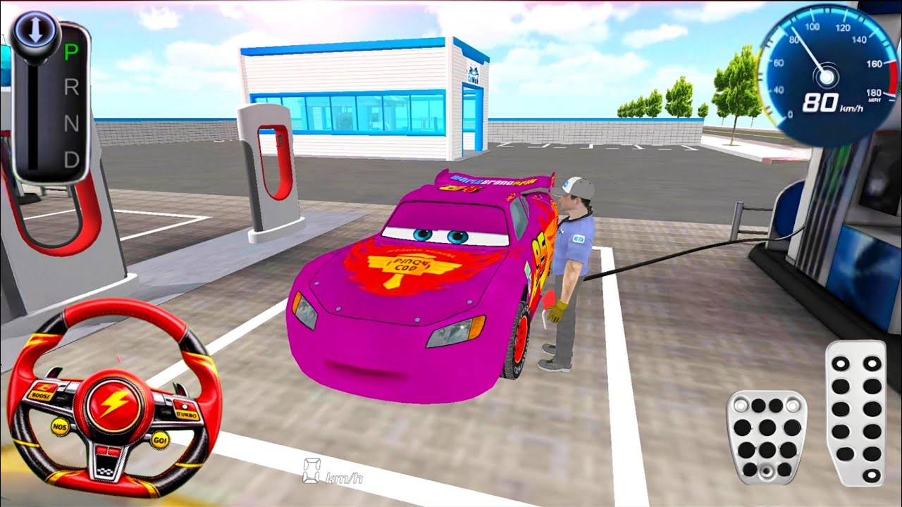 Pink McQueen Car Refuel  Gas - 3D Driving Class - Android Gameplay