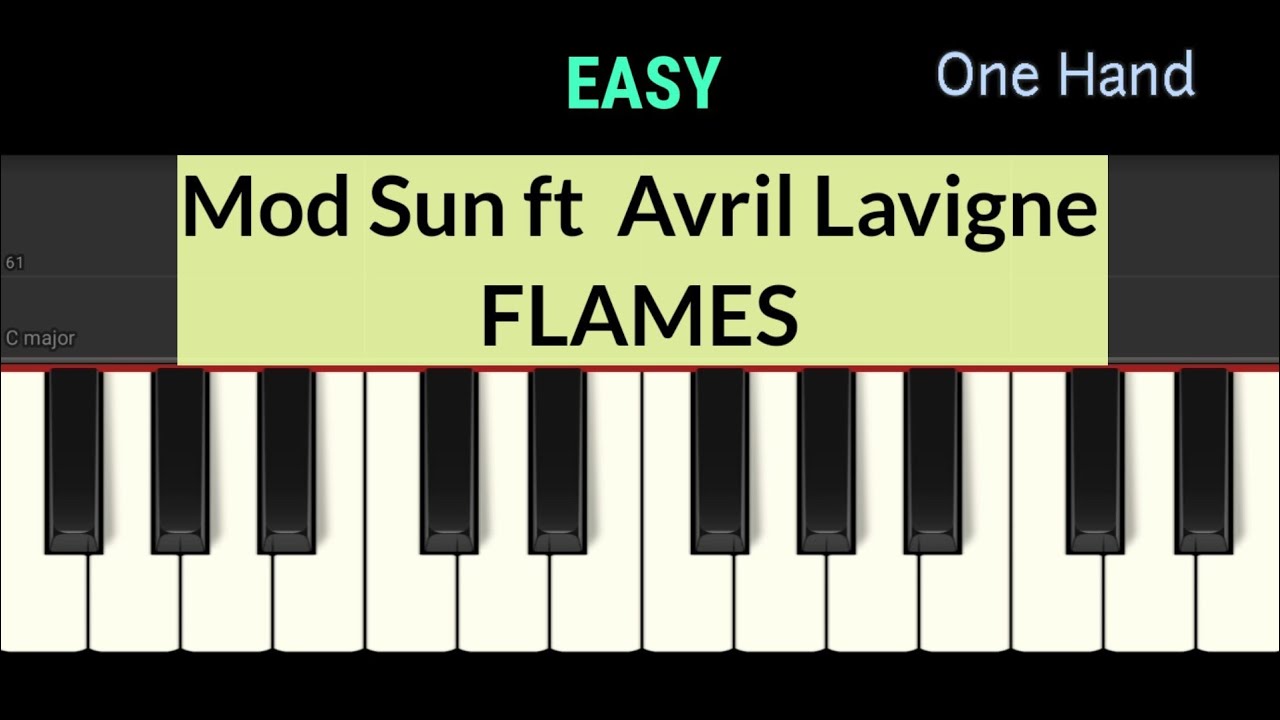 Mod Sun feat Avril Lavigne - FLAMES - piano tutorial easy