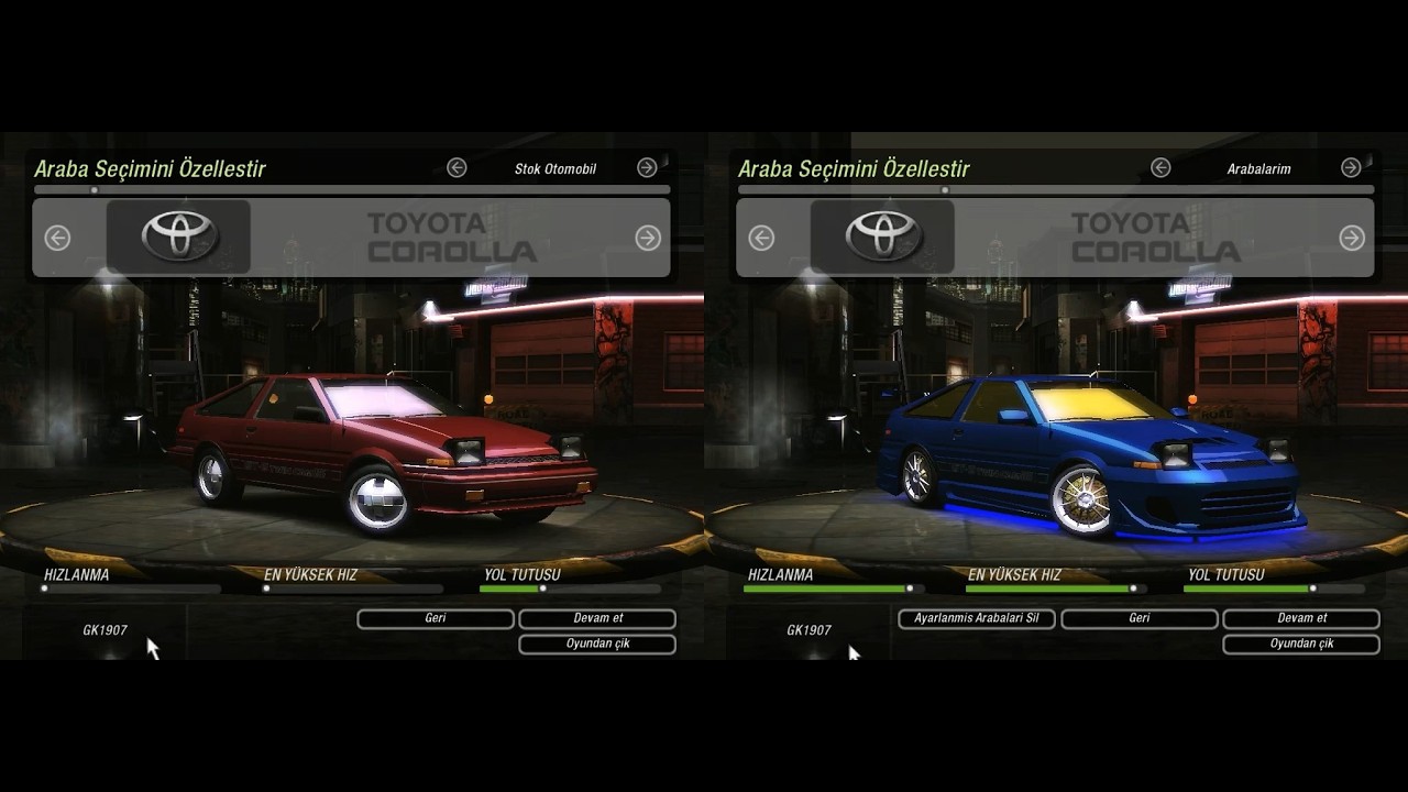 NFS Underground 2 | Toyota Corolla | Stock vs Full Drift Test |