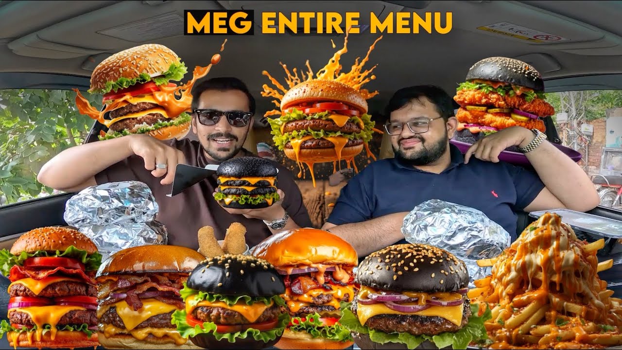 We Ordered MEG Entire Menu - Black Burgers?😨