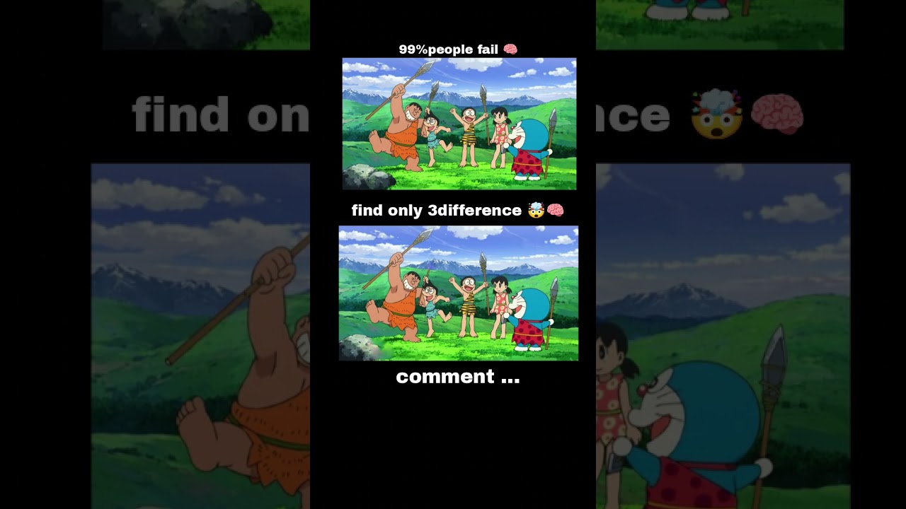 find only 3difference 🤯🧠#comment #doraemon #difference #subscribe #nobita #short