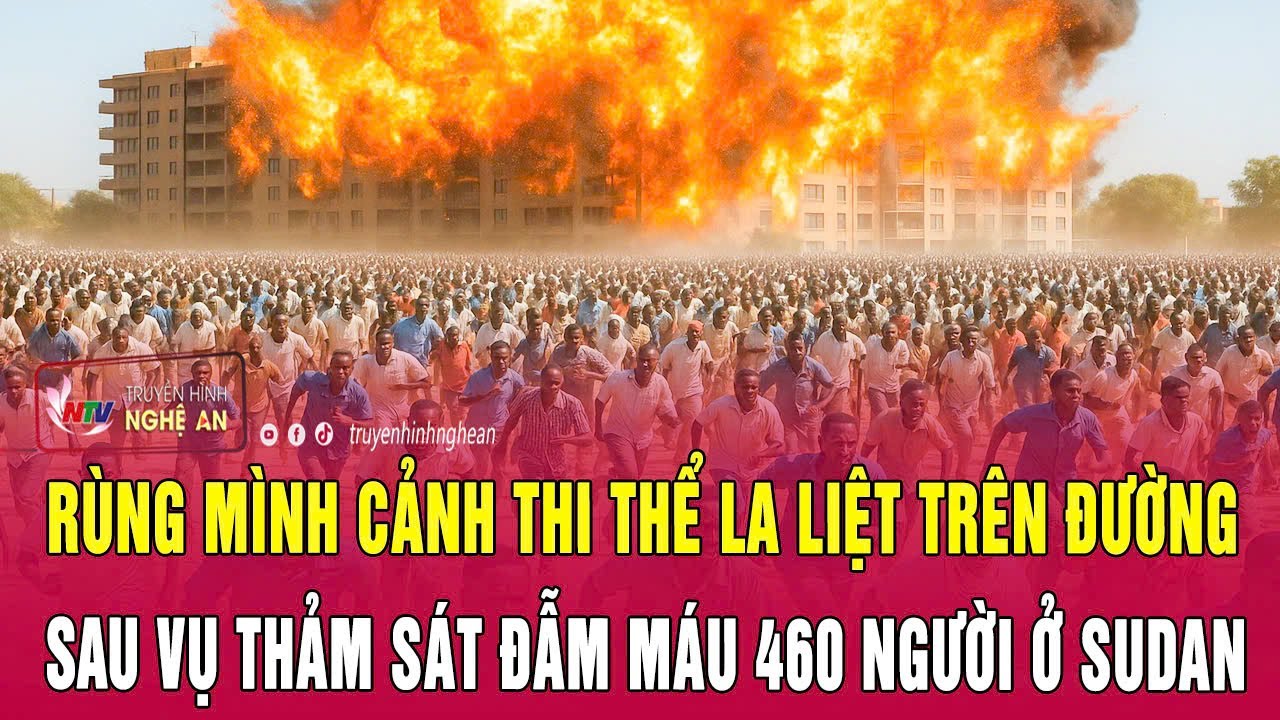 R&ugrave;ng m&igrave;nh cảnh thi thể la liệt tr&ecirc;n đường sau vụ thảm s&aacute;t đẫm m&aacute;u 460 người ở Sudan