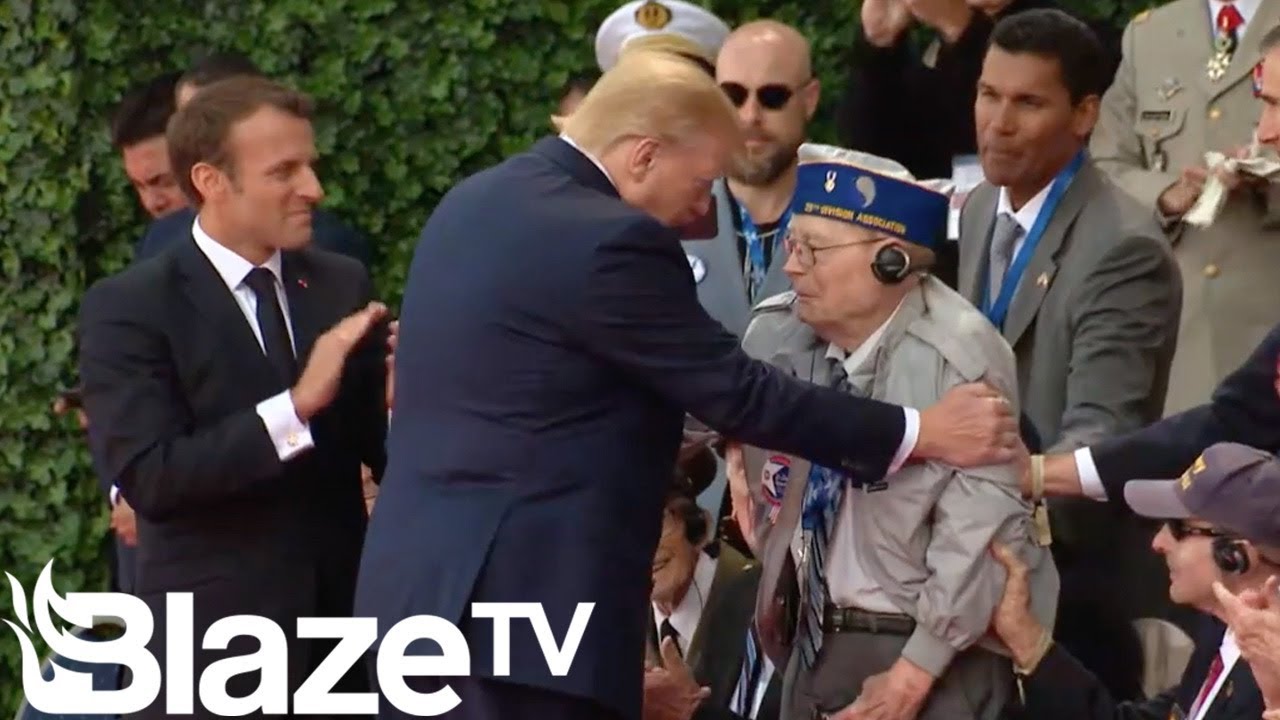 Trump Embraces WW2 Hero on 75th Anniversary of D-Day