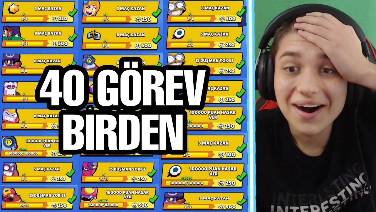 DÜNYA REKORU! BÜTÜN GÖREVLERİ TEK SEFERDE BİTİRDİM! Brawl Stars