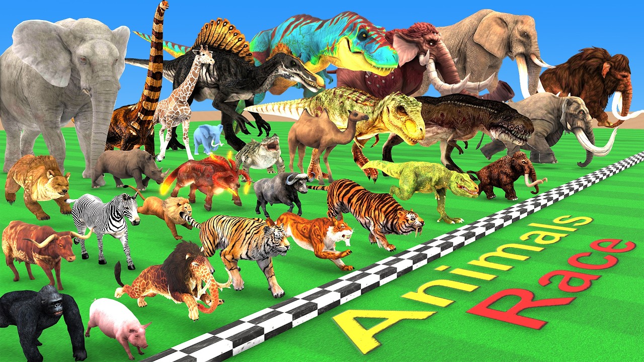 Ultimate Race 40 Wild Animals Speed Challenge Which is the Fastest Animal Revolt Battle Simulator