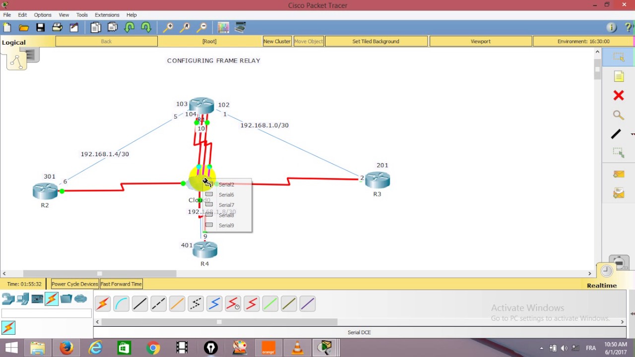 FRAME RELAY point to point in packet tracer