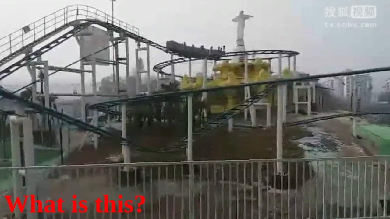 Strange Chinese Spinning Jesus Roller Coaster!