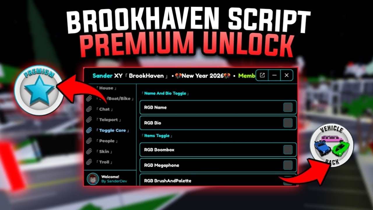 Brookhaven New Script Gamepass Unlock No Key | SanderXY - Shife