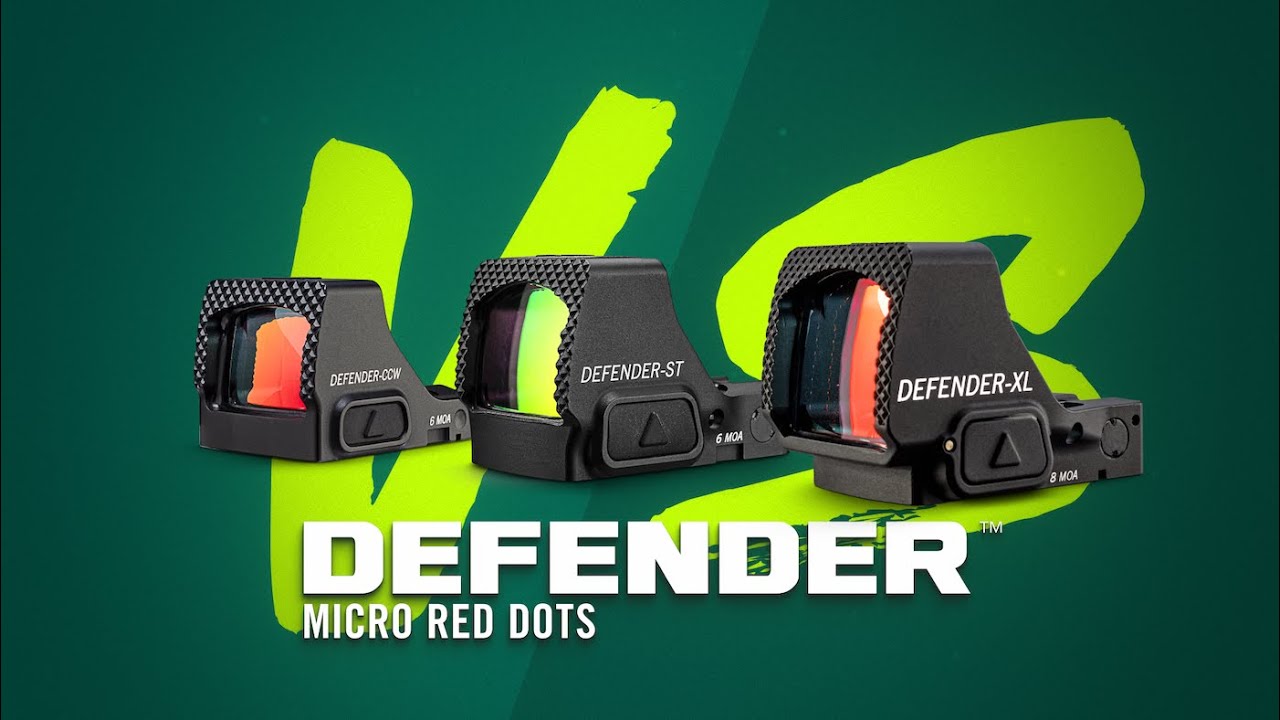 Defender-CCW™ Micro Red Dot против Defender-ST™ Micro Red Dot против Defender-XL™ Micro Red Dot