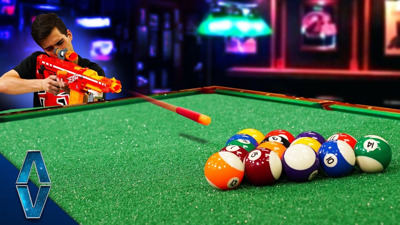 Playing Pool with NERF Blasters!