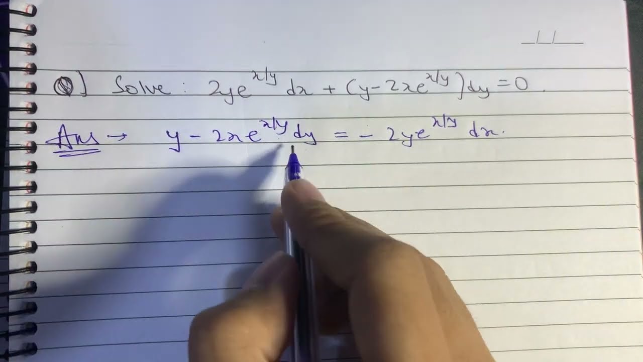 Solve differential equation 2ye^(x/y) + (y - 2x e^(x/y) )dy=0