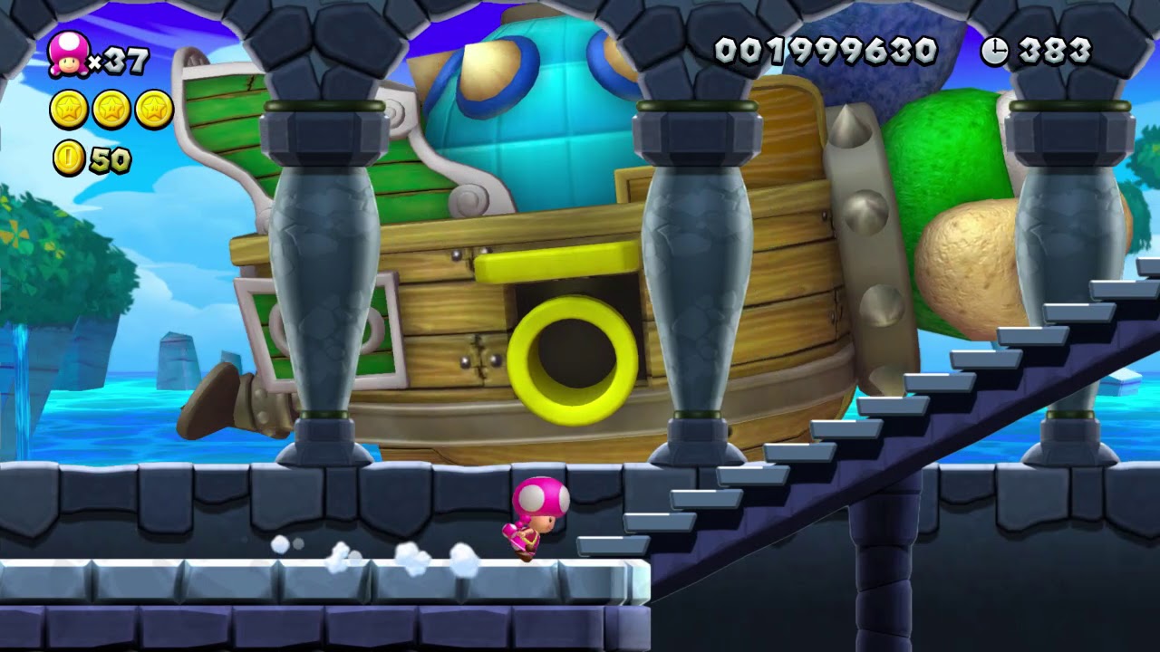 New Super Mario Bros.U Deluxe: Sparkling Waters: Larry's Torpedo Castle (ALL STAR COINS)