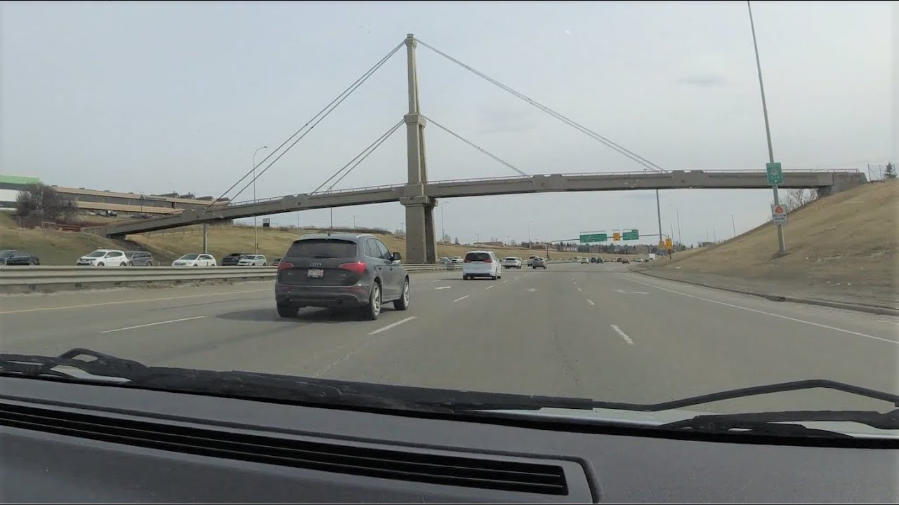 Driving Through the Busiest Highway, Deerfoot Trail in Calgary Alberta