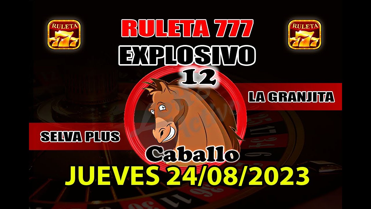 DATOS LOTTO ACTIVO  -  RULETA 777 DATOS PARA HOY JUEVES 24/08/2023