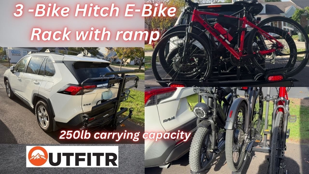 Крепление для электровелосипедов OutfitR 3-Bike Hitch с рампой