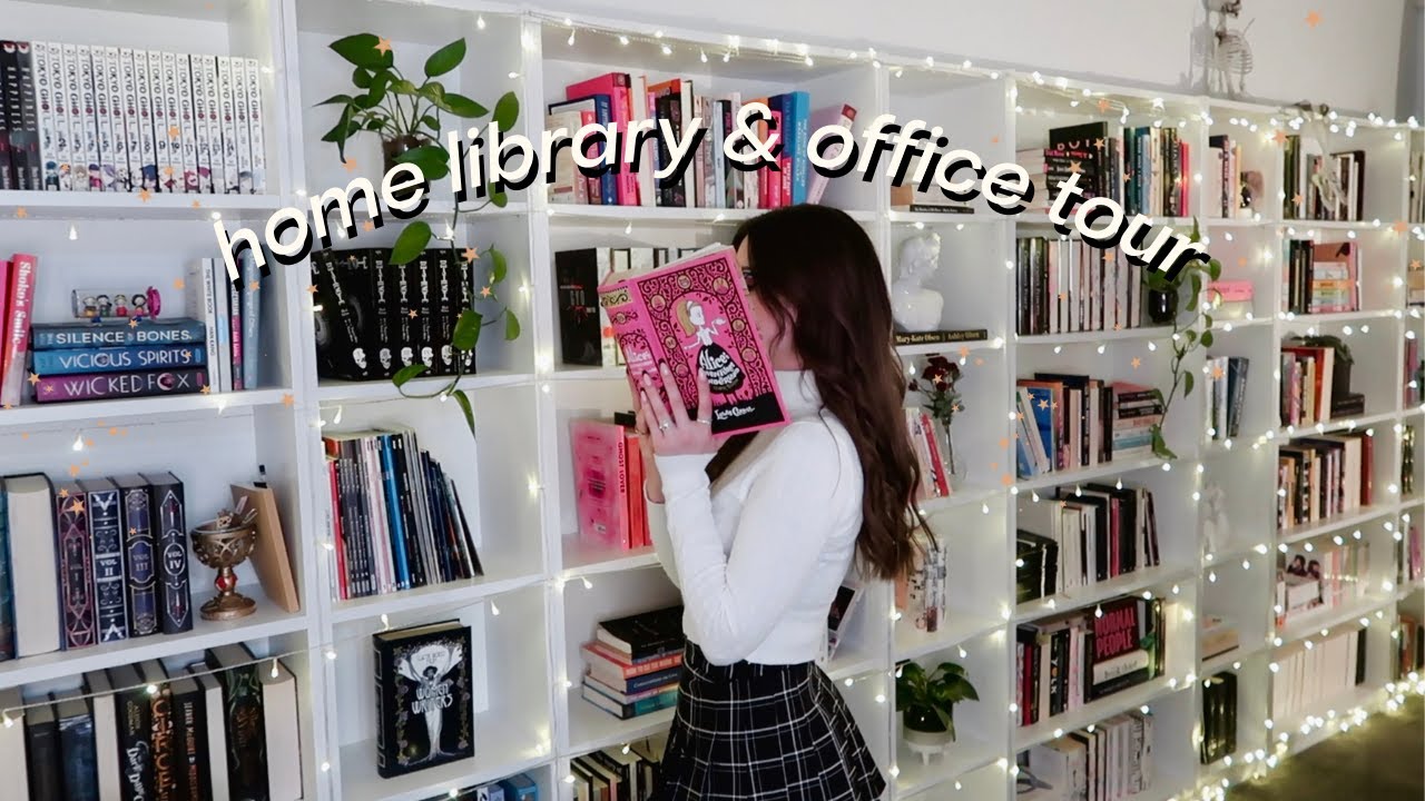 i created my dream home library ✨ library/office room tour + twitch setup