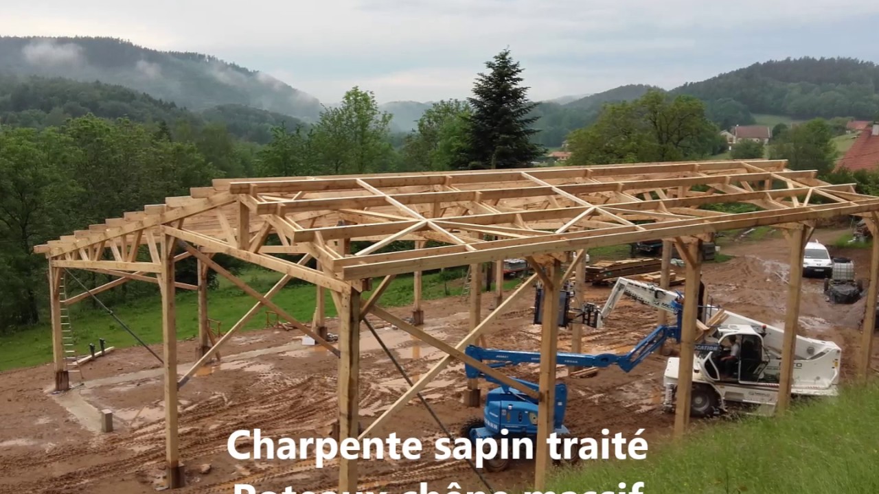 montage d'un bâtiment agricole bois Roiné
