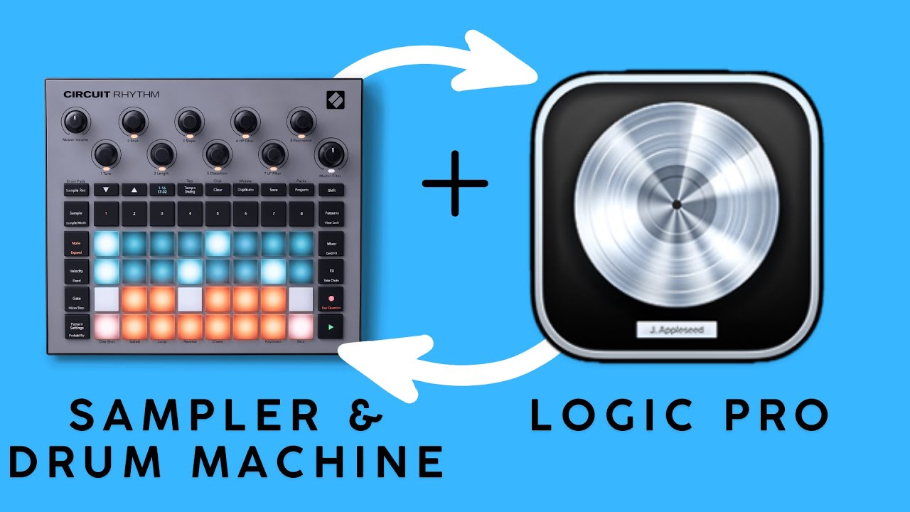 «Создавайте музыку с Circuit Rhythm & Logic Pro! Используйте сэмплер ударных для вдохновения новы...