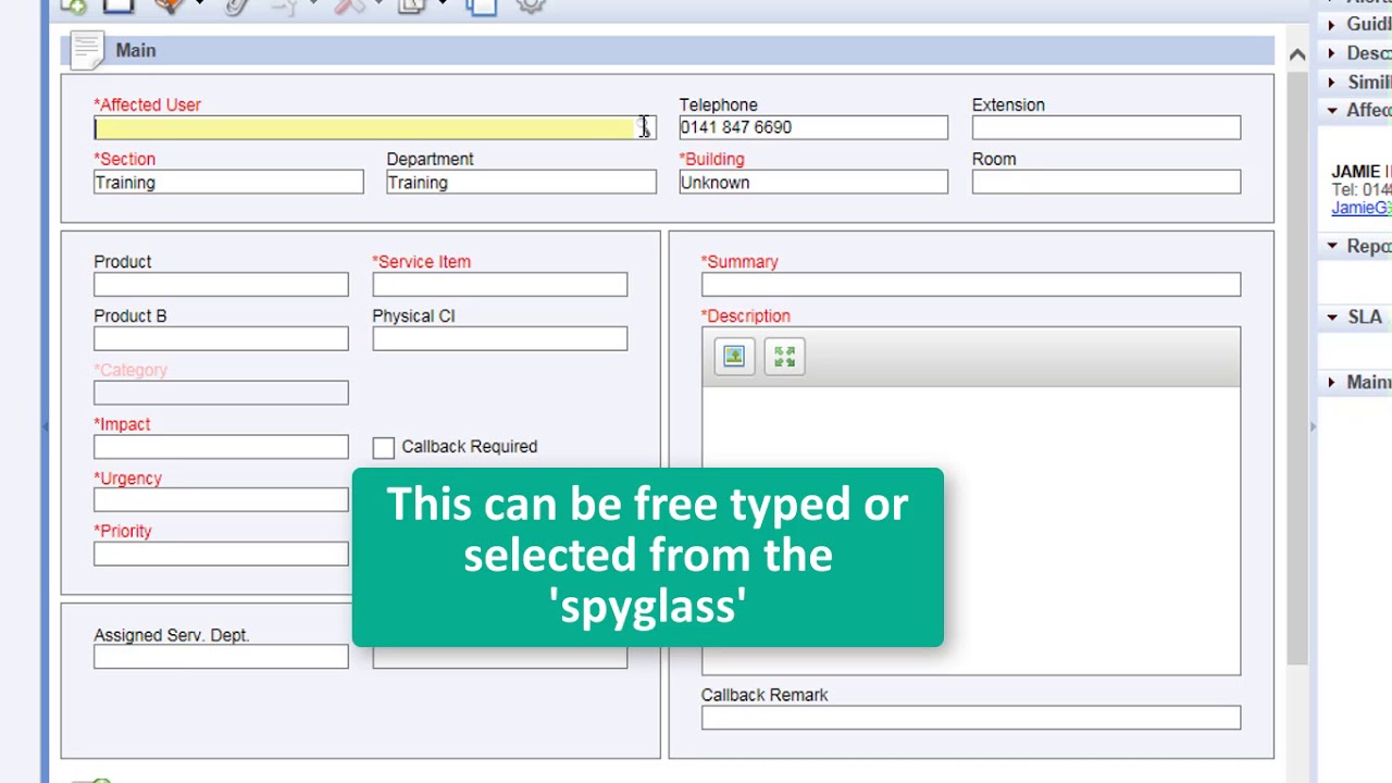 Assyst -  How to Log a New Incident