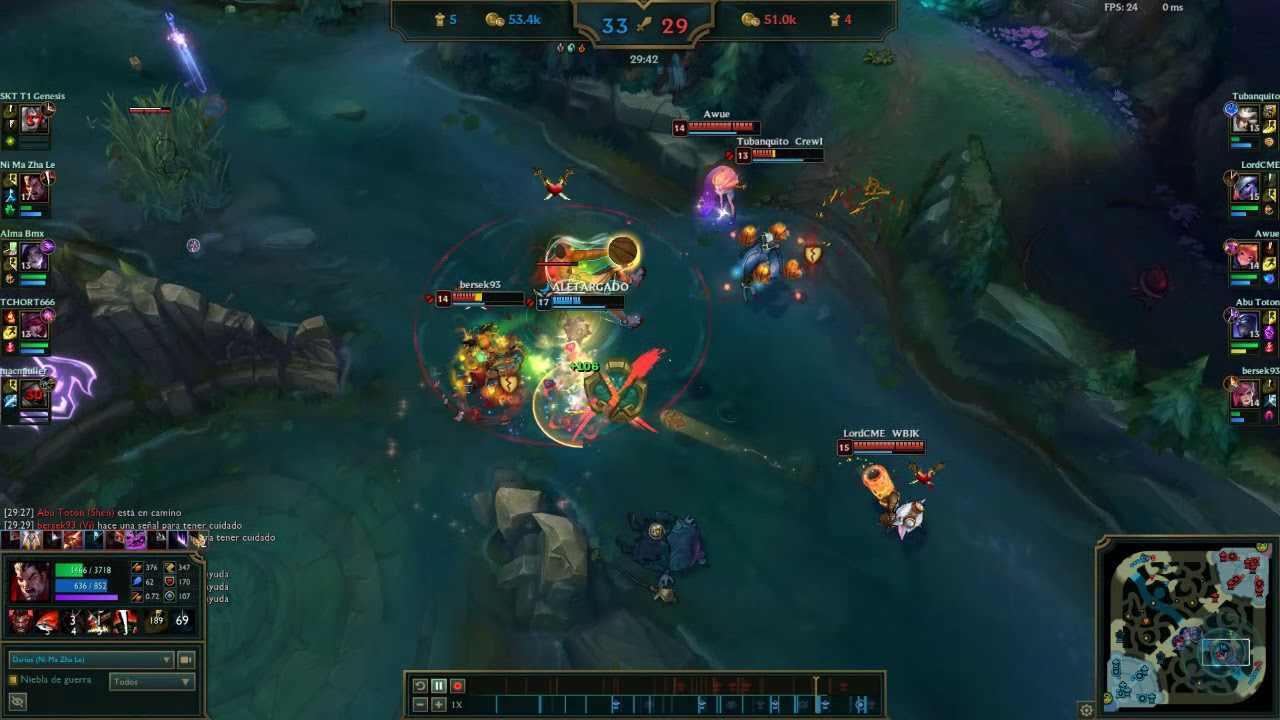 LoL Darius 1v5 (Darius Chino)Ni Ma Zha Le