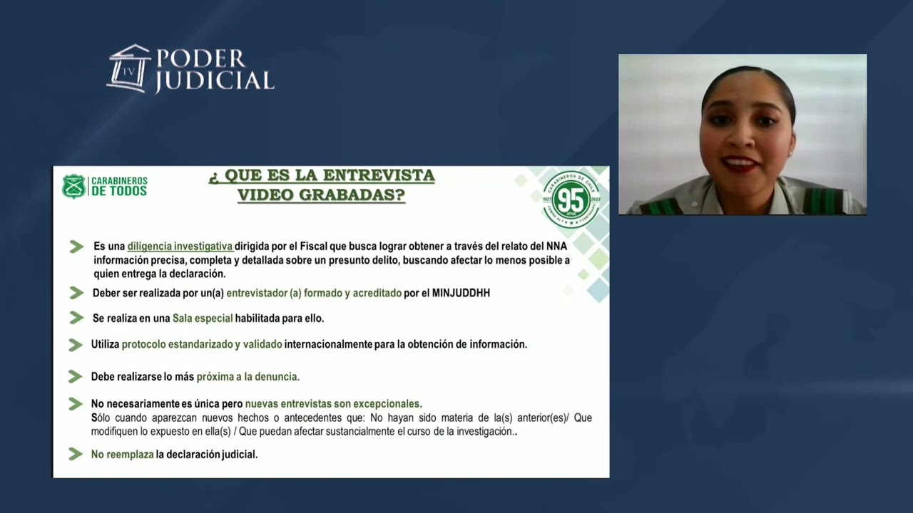 Conversatorio sobre implementación de Ley 21057 de entrevista video grabada en Jurisdicción Iquique