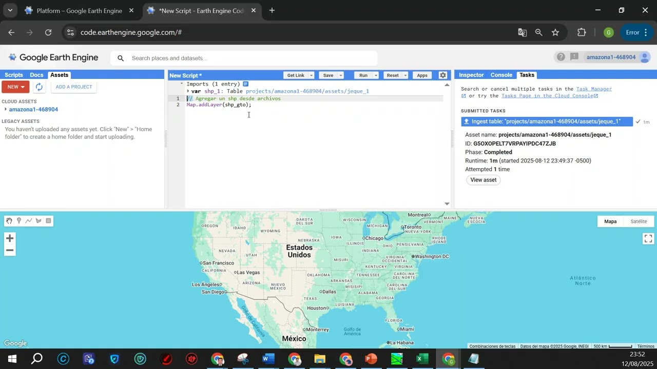 2- Google Earth Engine Ingreso de Shapefile