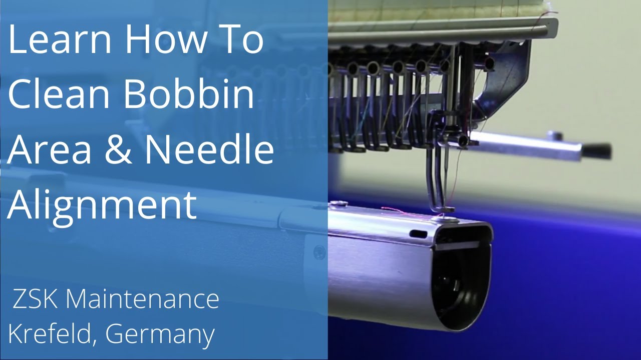 Learn How to Maintain ZSK Machines By Cleaning The Bobbin Area and Realign The Needles.
