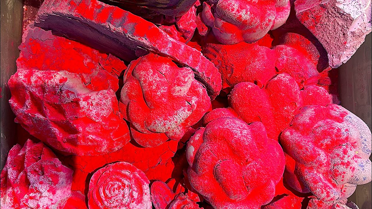 Purple w/ red holi | crunchy | powdery | asmrgymchalk | please subscribe | satisfying 